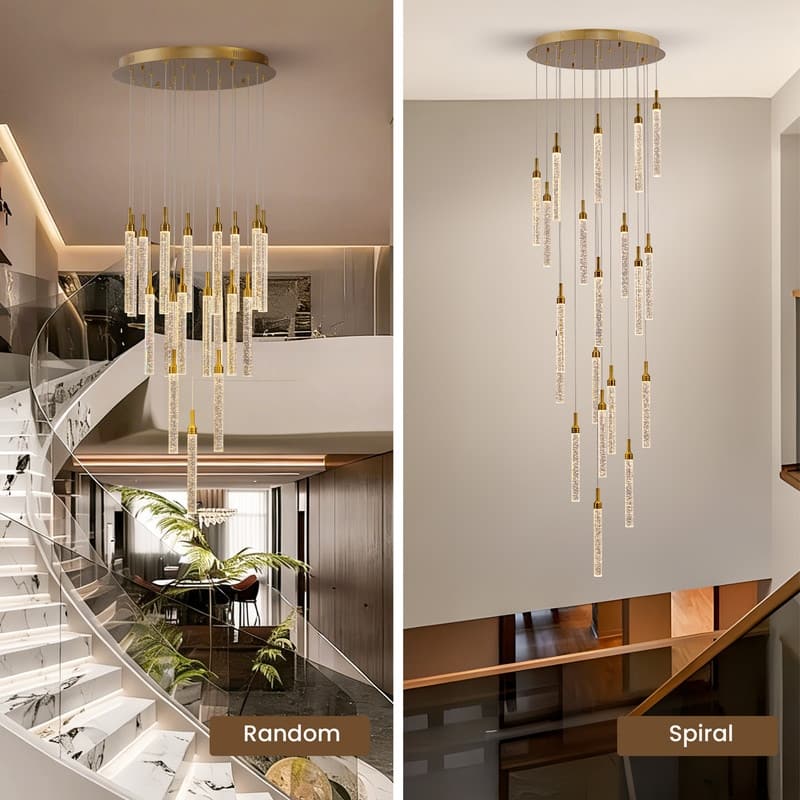 20 Lights Remote Control Dimmable LED Modern Large Hanging Pendant Light Fixture Flush Mount Chandeliers for Entryway Foyer