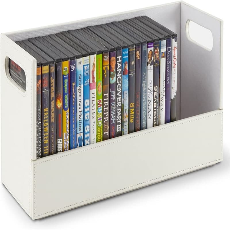 Movie Shelf Organizer - 6.25"D x 17.75"W x 8"H - White