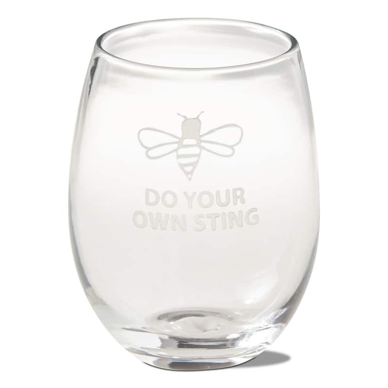 Do Your Own Sting Stemless Wine Glass Clear 16oz Drinkware for Bar Everyday Use Hand Wash Only