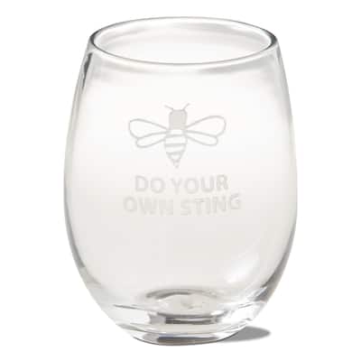 Do Your Own Sting Stemless Wine Glass Clear 16oz Drinkware for Bar Everyday Use Hand Wash Only