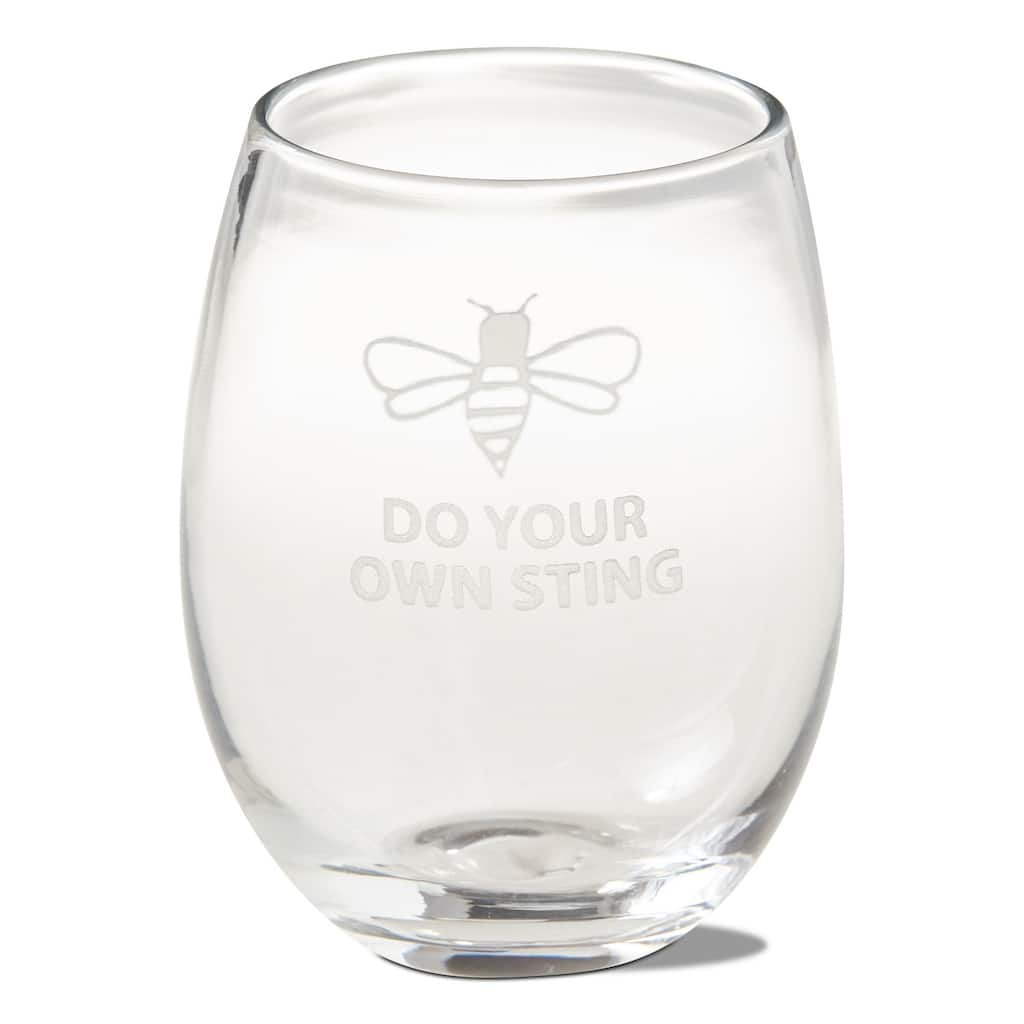 Do Your Own Sting Stemless Wine Glass Clear 16oz Drinkware for Bar Everyday Use Hand Wash Only