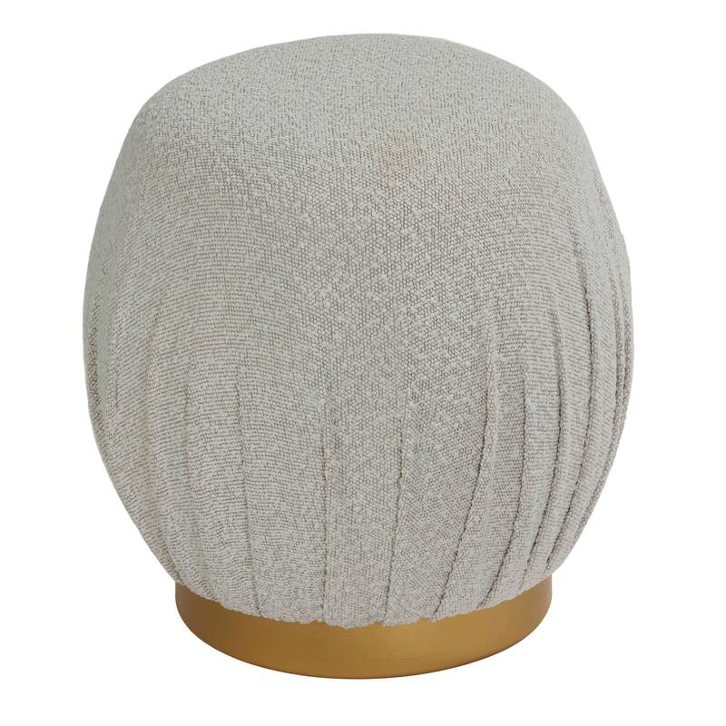 Cortesi Home Paulina Round Ottoman, Light Grey