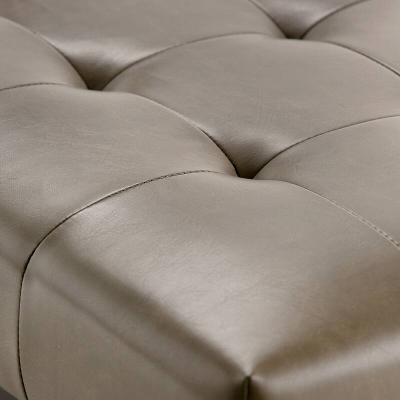 Mid Century Tufted Ottoman Bench - Gray