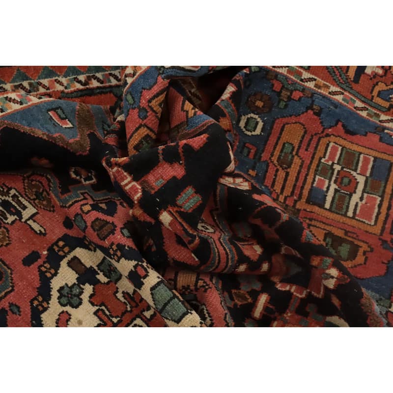 Hand Knotted Oriental 100% Wool Carpet Traditional Medallion Pink Bakhtiari Area Rug - 6' 8'' X 4' 7''