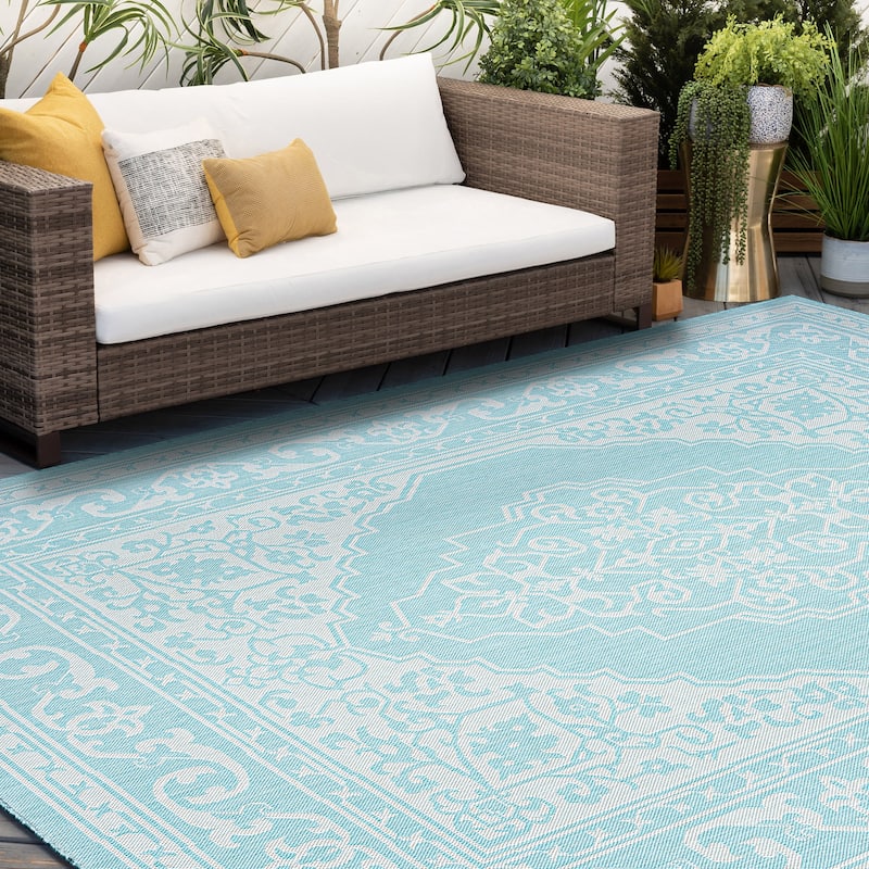 Exo Coastal Oriental Indoor/Outdoor Area Rug