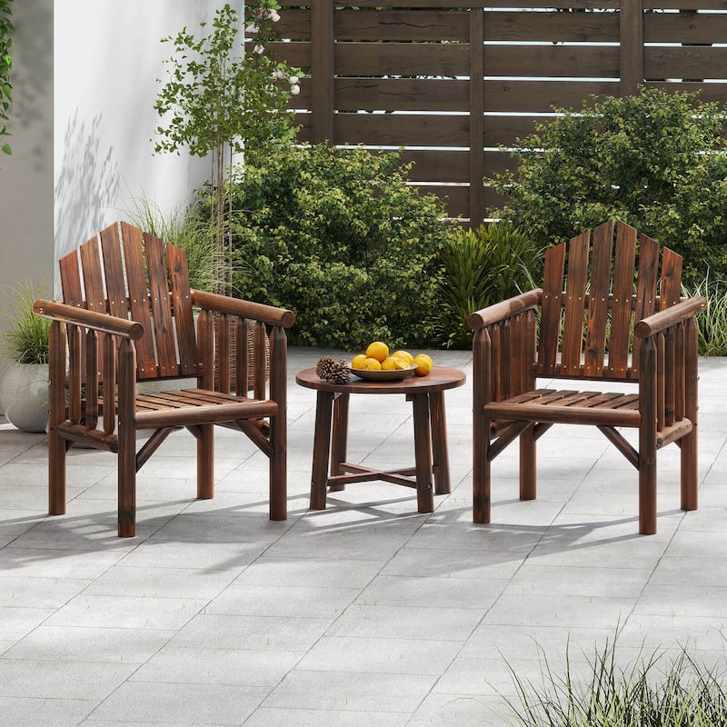 Costway 1/2/4 PCS Outdoor Wood Armchair with Armrests and Reclined - See Details