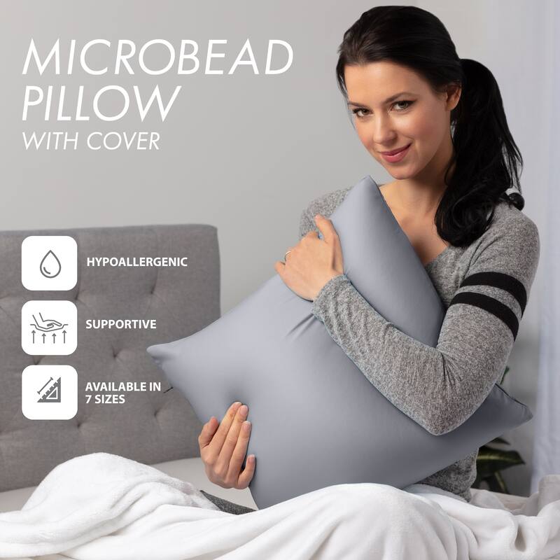 Throw Pillow Cozy Soft Microbead Dark Grey: 1 Pc