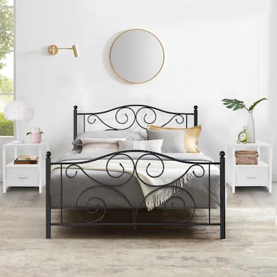 Taomika 3-Pieces Bed Frame and Modern Nightstands Sets