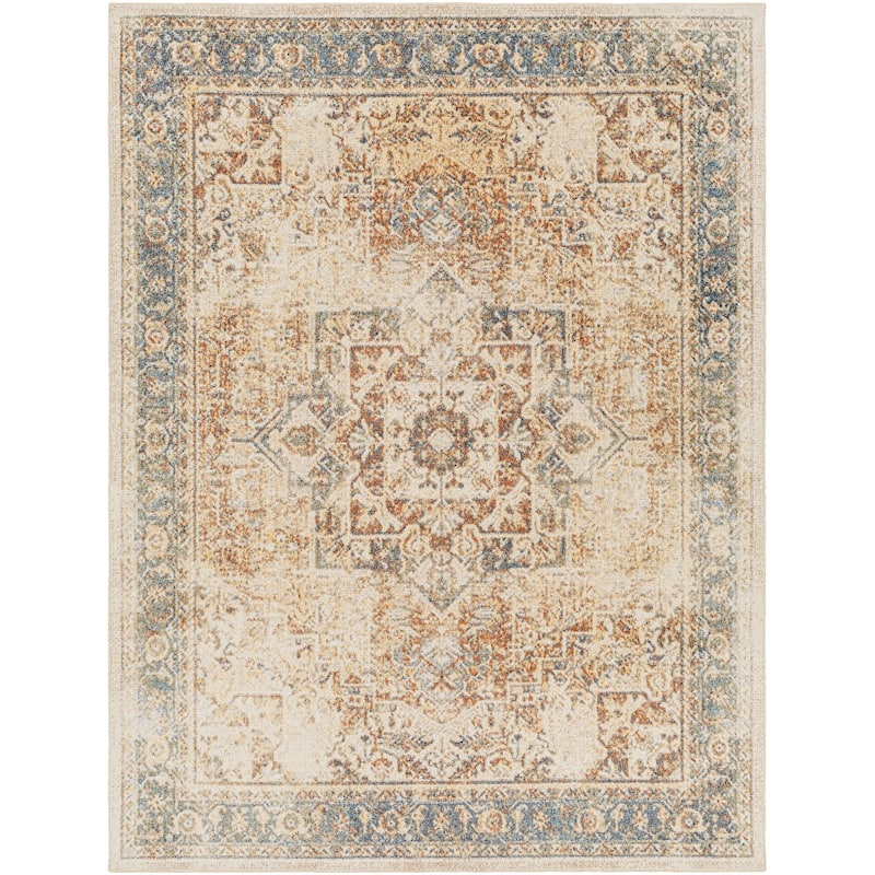 Livabliss Lillian Machine Washable Distressed Traditional Area Rug