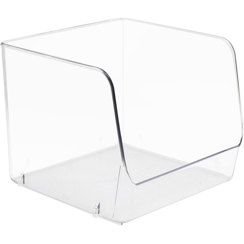 Open Plastic Storage Bins Clear Pantry Organizer Box Containers