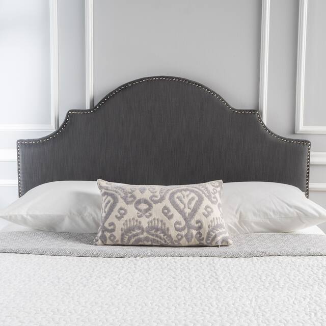 Bianca Adjustable Full/Queen Studded Fabric Headboard by Christopher Knight Home - Grey Fabric