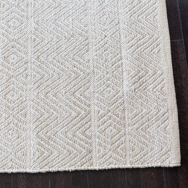 Fabstyles Herringbone Flatweave Cotton Area Rag Rug for Living Room