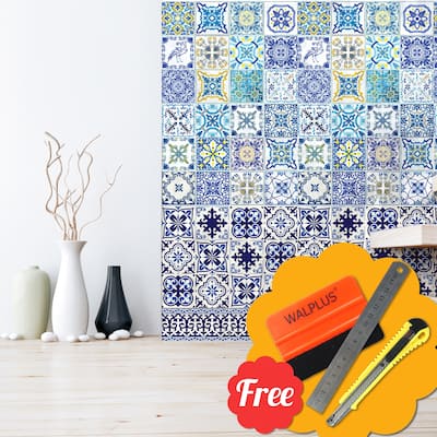 Walplus Moroccan Style Reception Skirting Tile Stickers Peel and Stick Wall Stickers