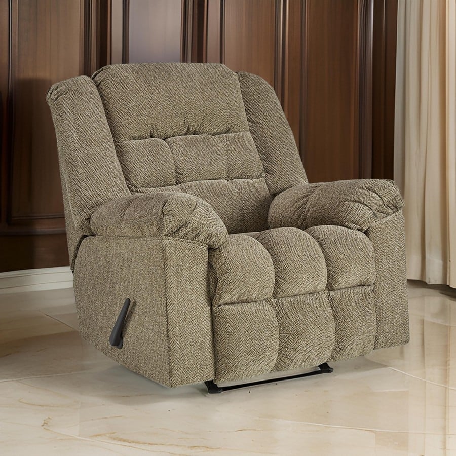Ens 45 Inch Chair, Manual Rocker Recliner, Cushioned, Briar Polyester