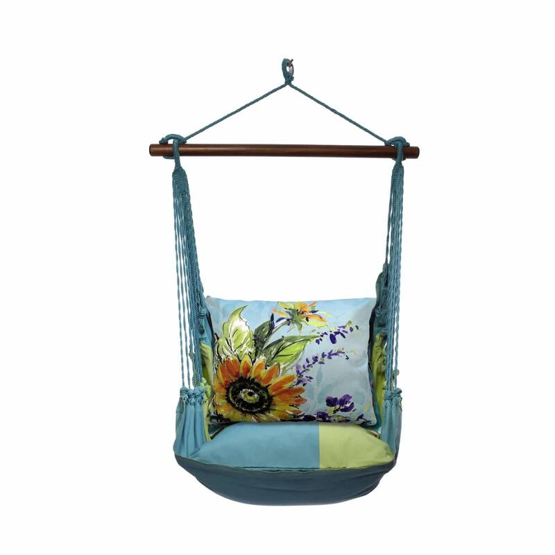 Magnolia Casual Swing Set 4 piece - Meadow Mist Stripe w/ Sunflowers on Teal 2