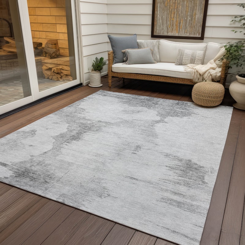 Machine Washable Indoor/ Outdoor Chantille Abstract Cloud Rug
