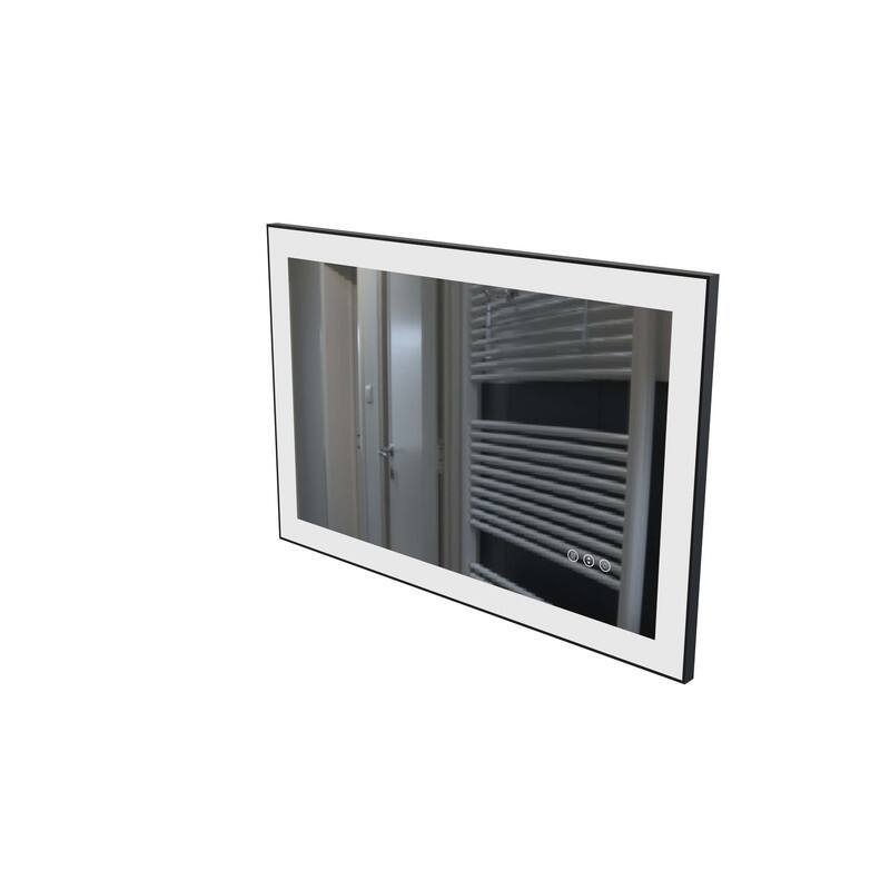 LED Black Aluminum Framed Bathroom Mirror Vanity Mirror for wall, dimmable - 20x28