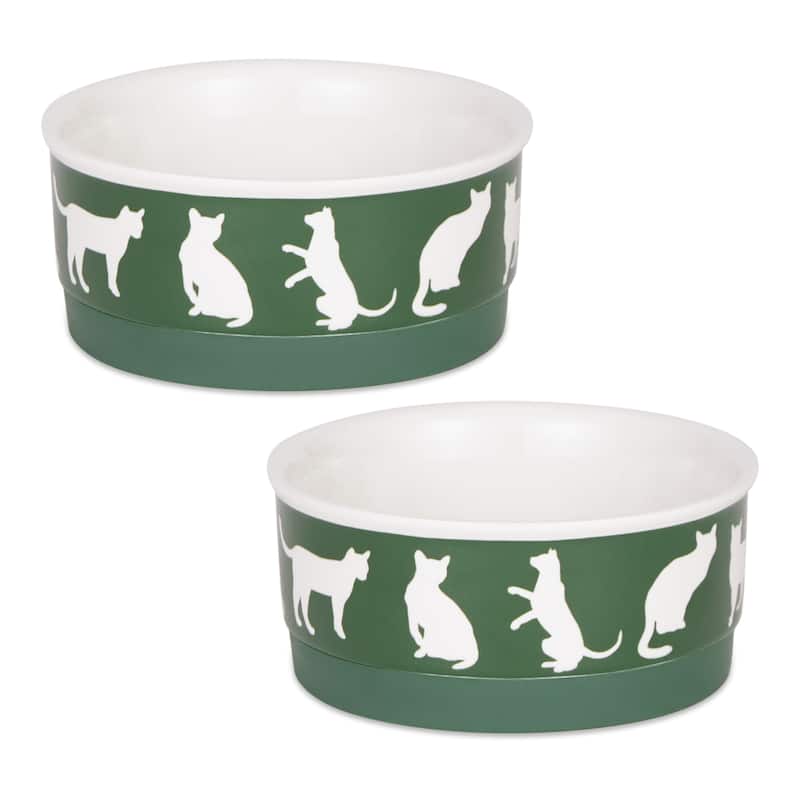 Bone Dry Pet Bowl Cats Meow (Set of 2)