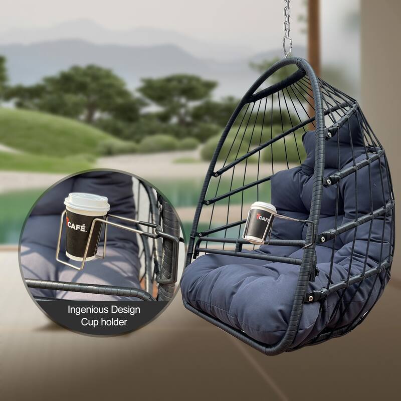 Rattan Hanging Egg Chair with Cushion