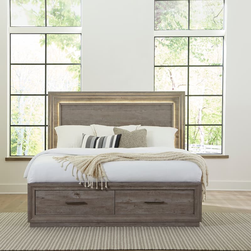 Horizons Graystone King Storage Bed - Graystone