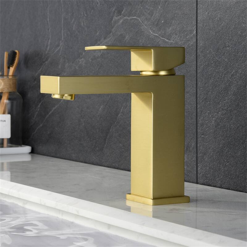Brushed Gold Single Hole Bathroom Faucet