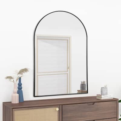 Arched-Top Metal Frame Wall Mirror Bathroom Mirror-36"H×24"W