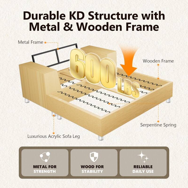 Upholstered Sleeper Sofa Bed Chaise Lounge Chair