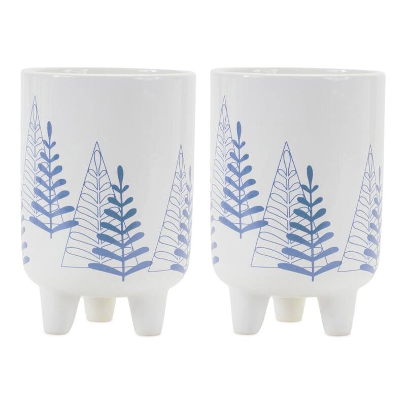 Modern Pine Tree Planter with Legs (Set of 2)