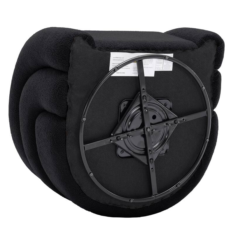 Set of 2 Boucle Upholstered Swivel Accent Barrel Chairs