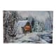Christmas Winter Wonderland Log Cabin Holiday Canvas Print with LED Lights - 15.63" H x 23.62" W x 0.98" D