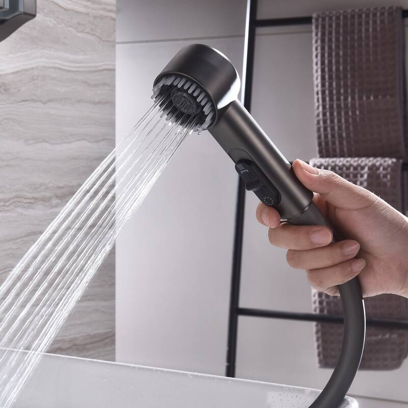 Modern Matte Black/ White Wall Mount Digital Display Bathroom Faucet includes Hardware