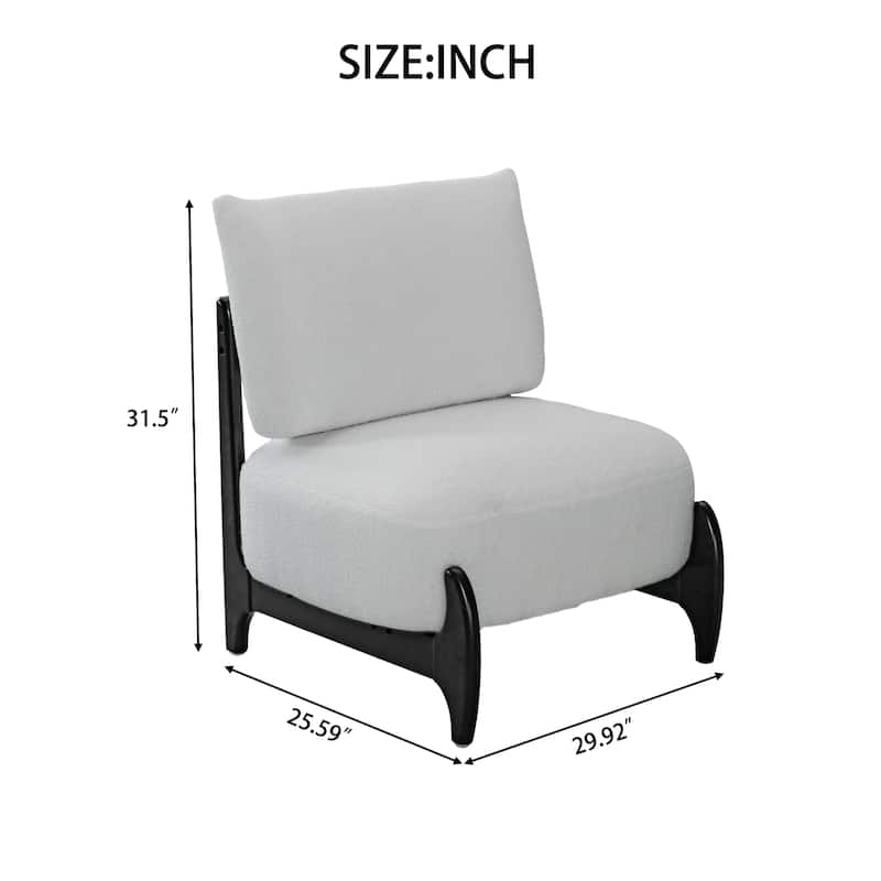 Single sofa chair Living Room Bedroom Lamb fleece Single Chair Retro Solid Wood Lazy Sofa Casual Chair