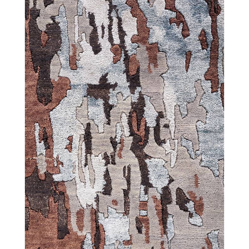 Ikat One-of-a-Kind Hand-Knotted Area Rug - Brown, 9' 2" x 12' 0" - 9' 2" x 12' 0"