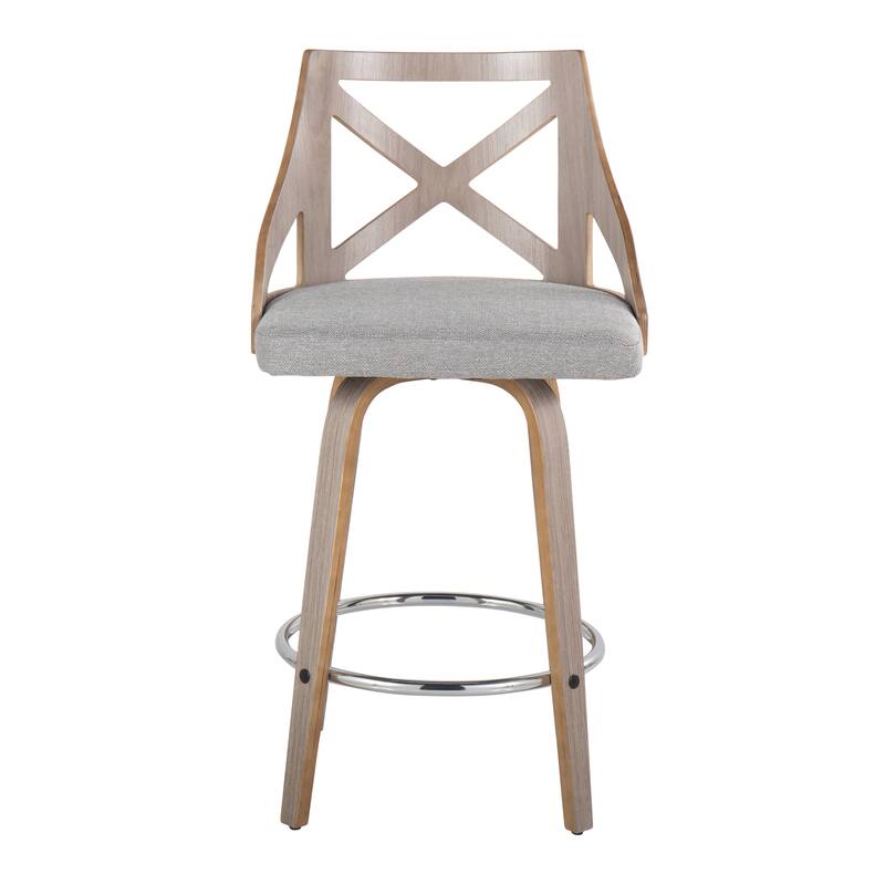 The Gray Barn Charlotte 26" Fixed-Height Counter Stool with Bent Wood Legs (Set of 2)