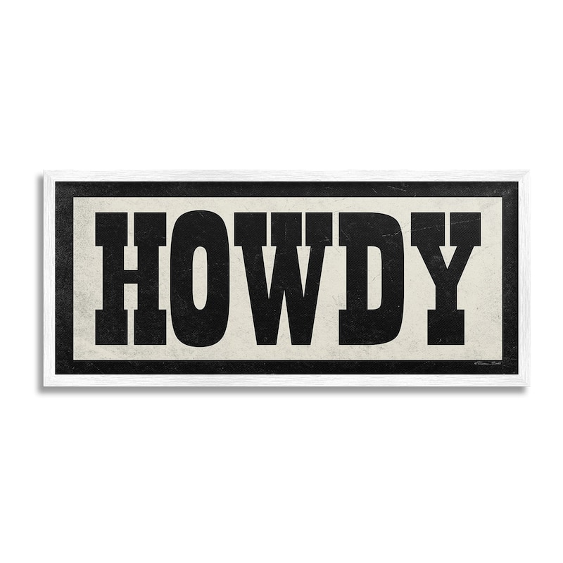 Stupell Vintage Howdy Sign Framed Giclee Art Design By Susan Ball