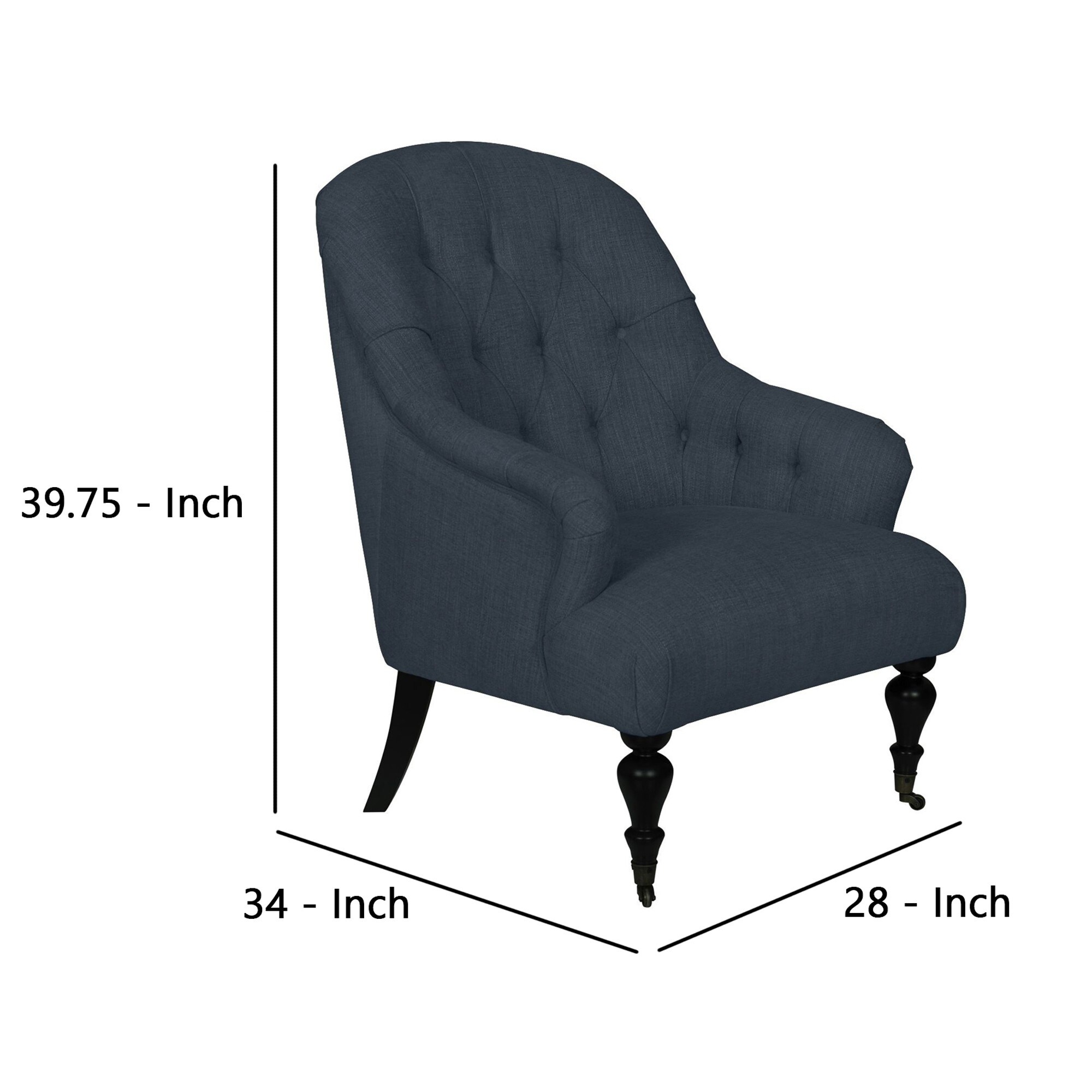 tafton dark blue fabric tufted club chair
