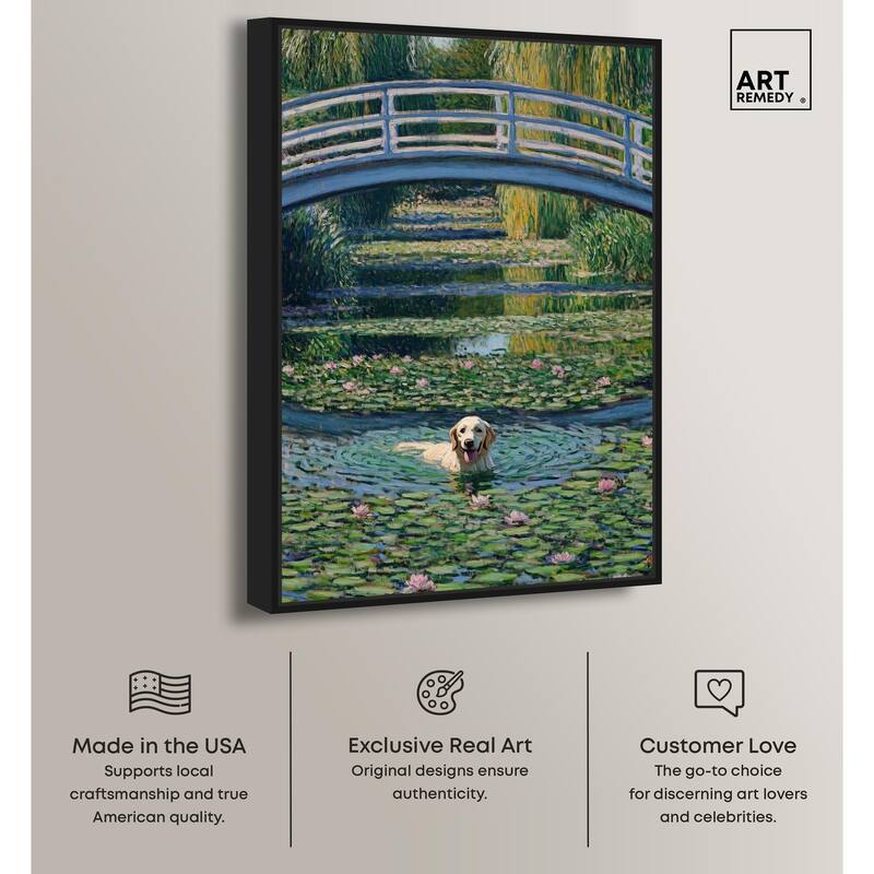 The Pond Under the Bridge Canvas by Art Remedy