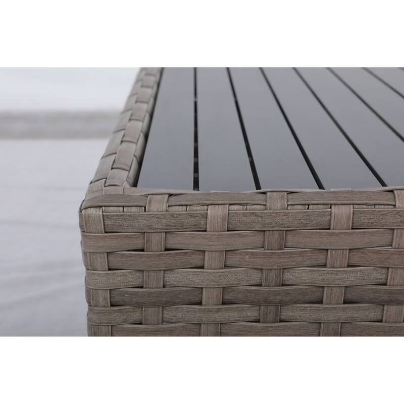 Bali Silver/Gray Two-Tone Wicker/Rattan Coffee Table