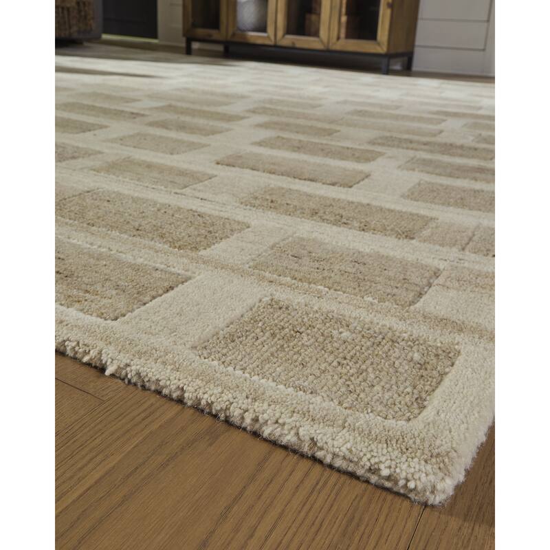 Signature Design by Ashley Lisgrove Brown/White Area Rug