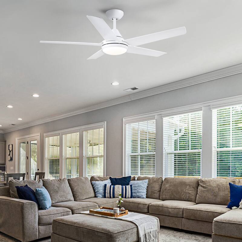 48 In Intergrated LED Ceiling Fan with White ABS Blade