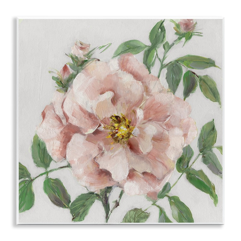 Stupell Traditional Single Pink Blossom Wall Plaque Art Design By Sally Swatland - 12 x 12