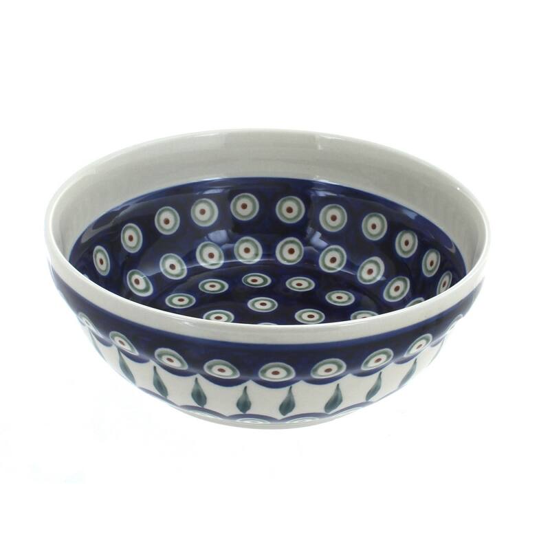 Blue Rose Polish Pottery Zaklady Cereal Bowl - Peacock