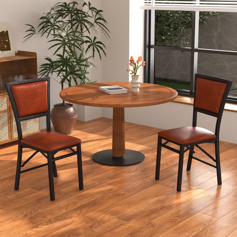 VECELO Folding Dining Chairs Set of 2/4/6 with Cushion Parson Classic Upholstered Folding Chairs,Modern 33" Parson Chairs