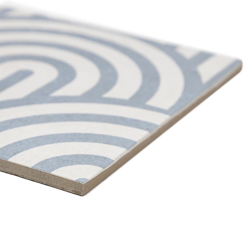 Verity Waves 8x8 Matte Porcelain Encaustic Tile - Floor, Wall, Backsplash