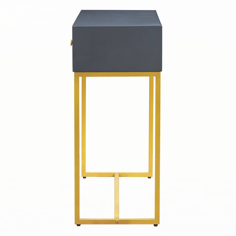 Modern Sleek Console Table with Storage, Grey