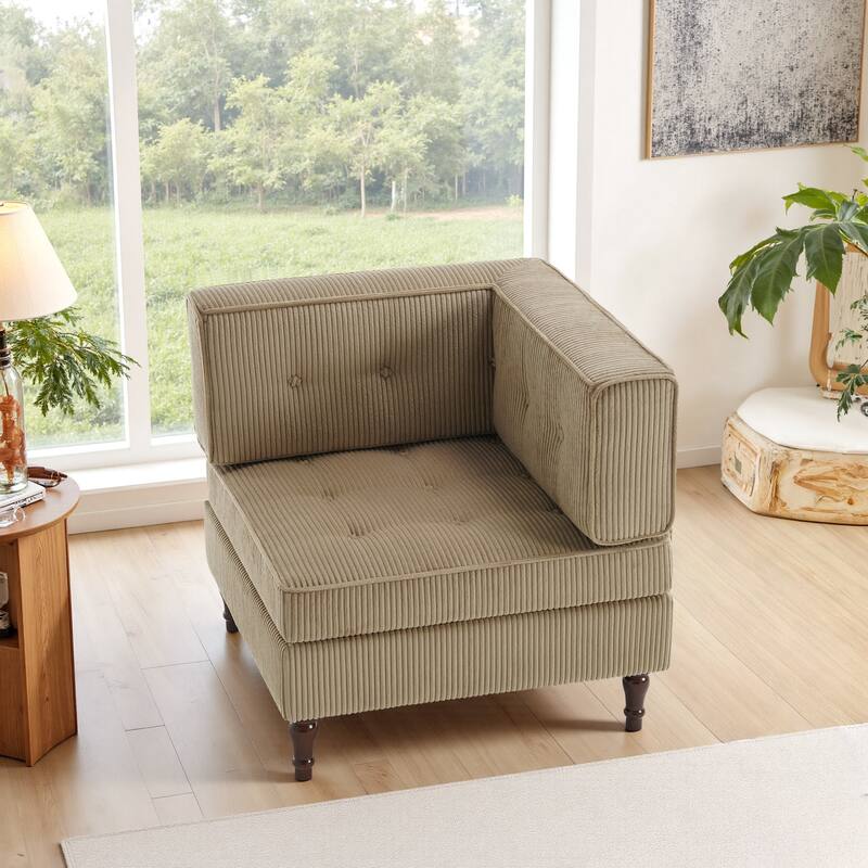 Modern Corduroy Corner Armchair Armless Chair sofa