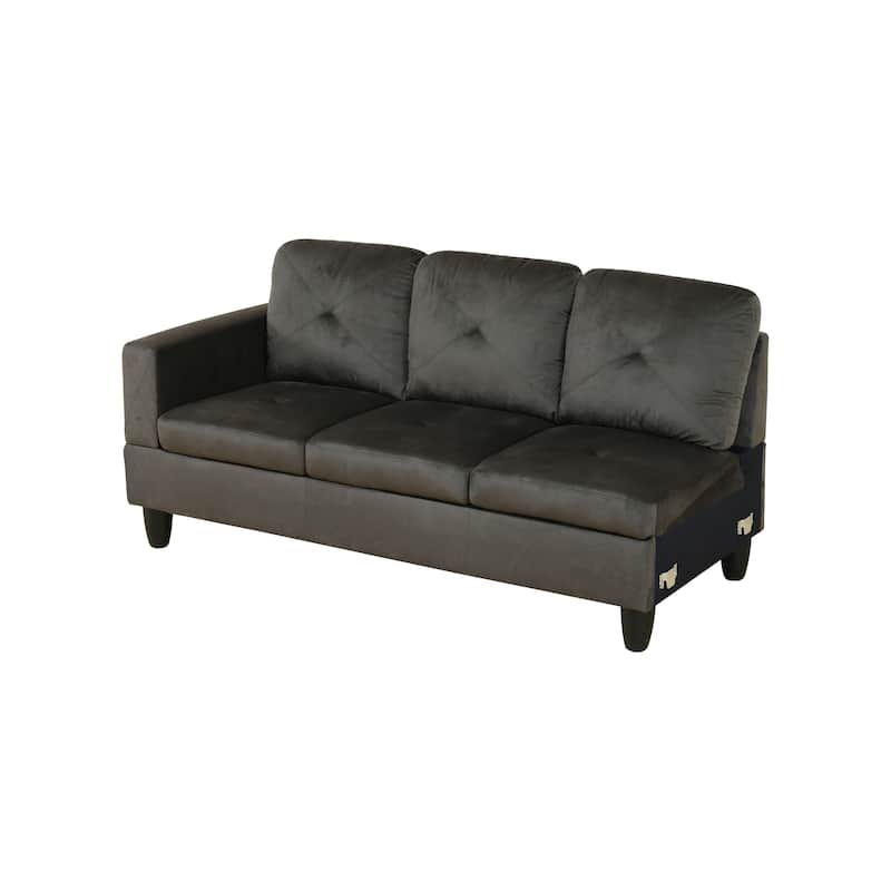 Grey Flannel 3-Piece Living Room Sofa Set