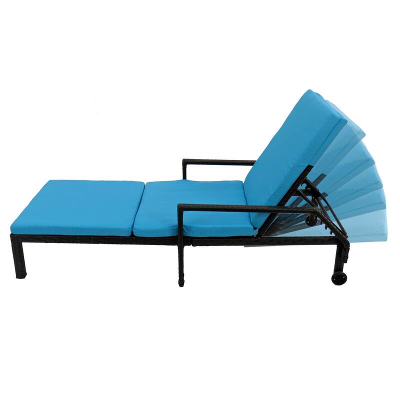 All Weather PE Wicker Chaise Lounge by National Tree Company - 79 inches