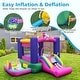 preview thumbnail 6 of 7, Inflatable Bounce House with Slide Splash Pool Basketball Hoop and Ring Tossing Games - 116.5" x 113" x 72"