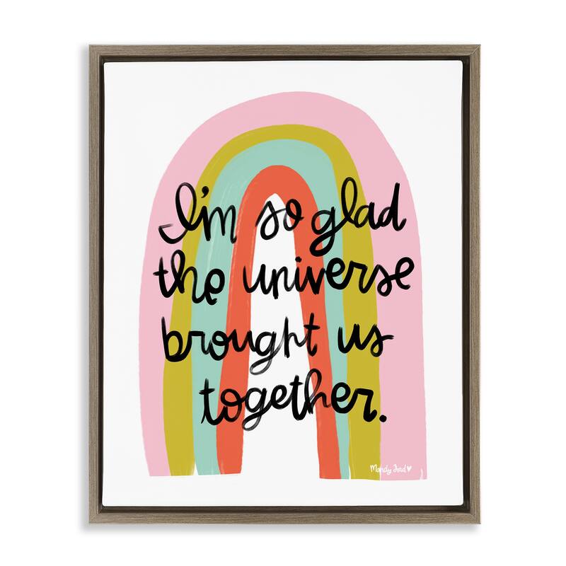 Stupell Universe Brought Us Together Framed Floater Canvas Wall Art Design By Mandy Ford Art + Illustration - 17 x 21 - Brown